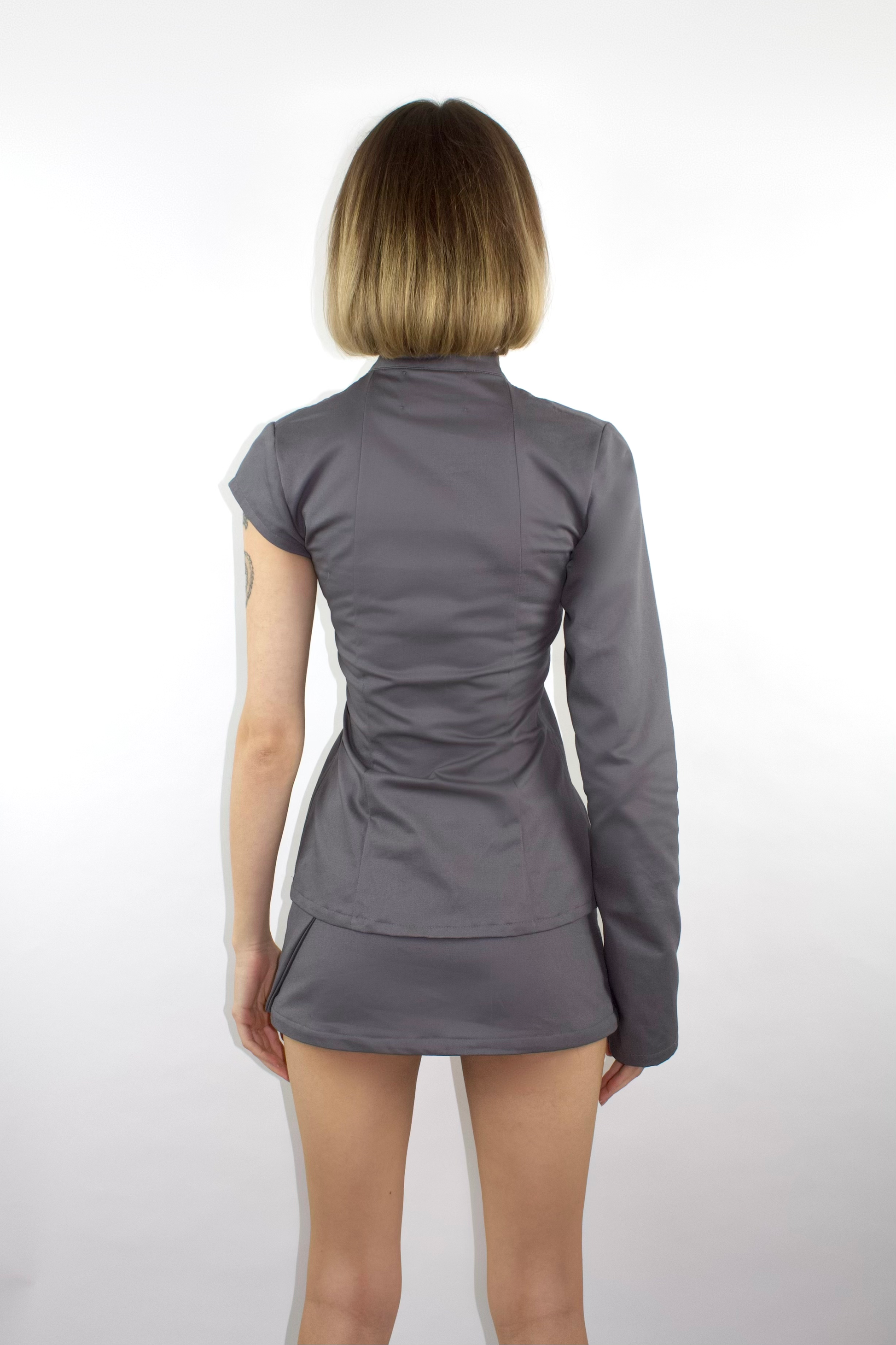 ALTER EGO Asymmetric Button-Up Jacket with Straight Collar image 3