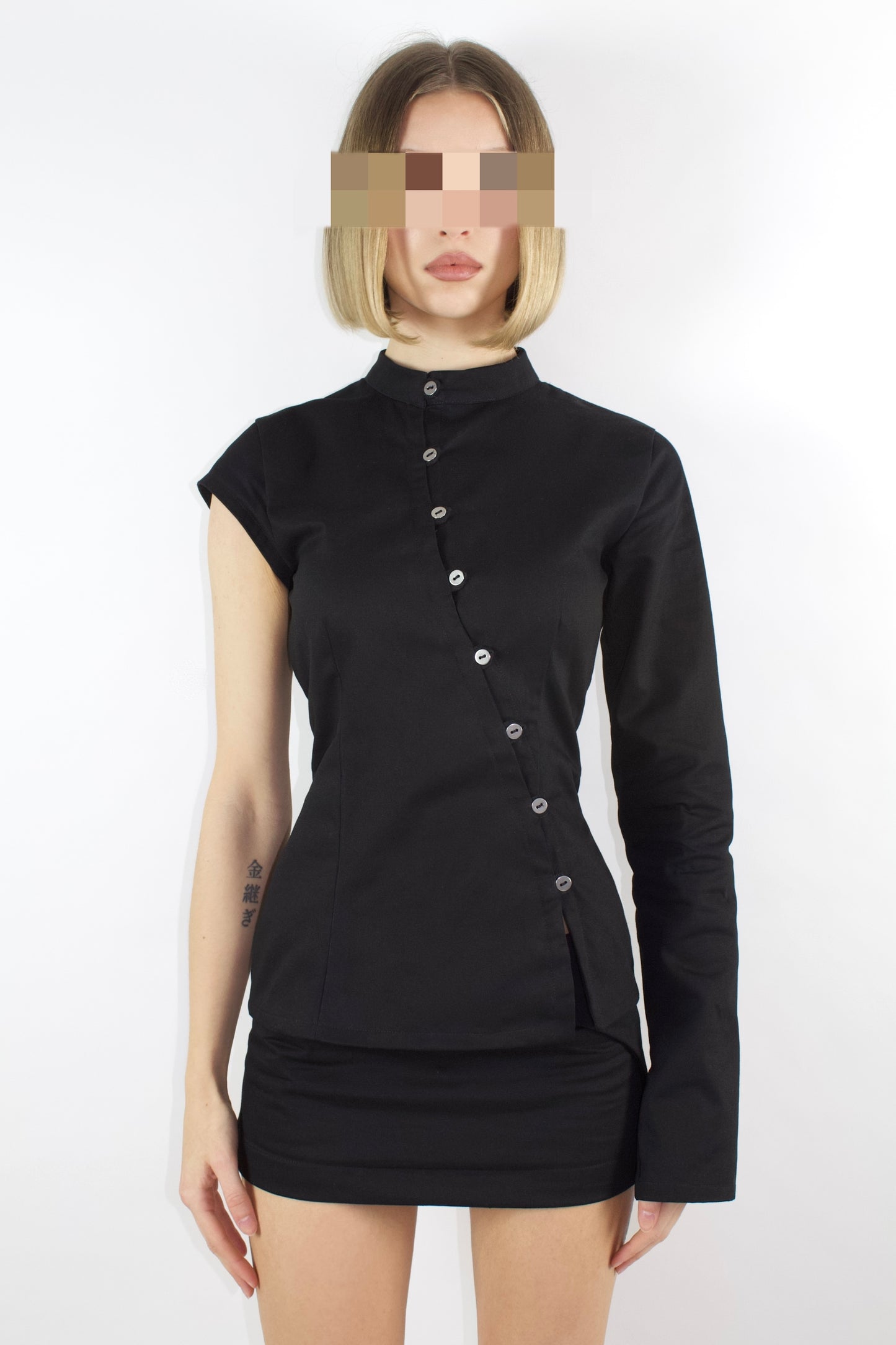 ALTER EGO Asymmetric Button-Up Jacket with Straight Collar  image 4