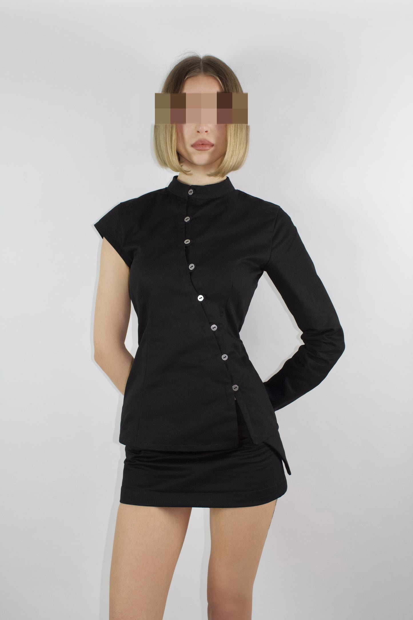 ALTER EGO Asymmetric Button-Up Jacket with Straight Collar  image 3