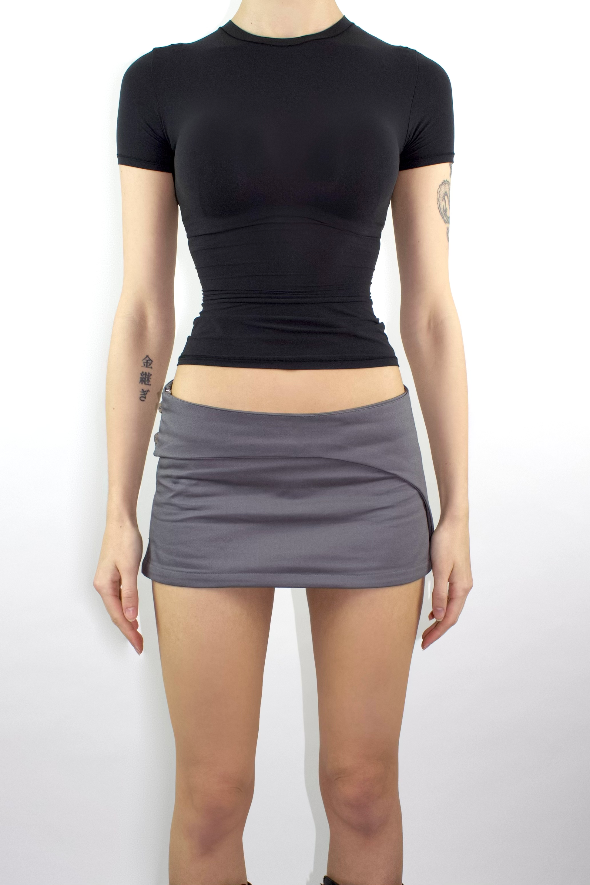 ALTER EGO Asymmetric Wide Chunky Belt with Stainless Steel Buttons image 3
